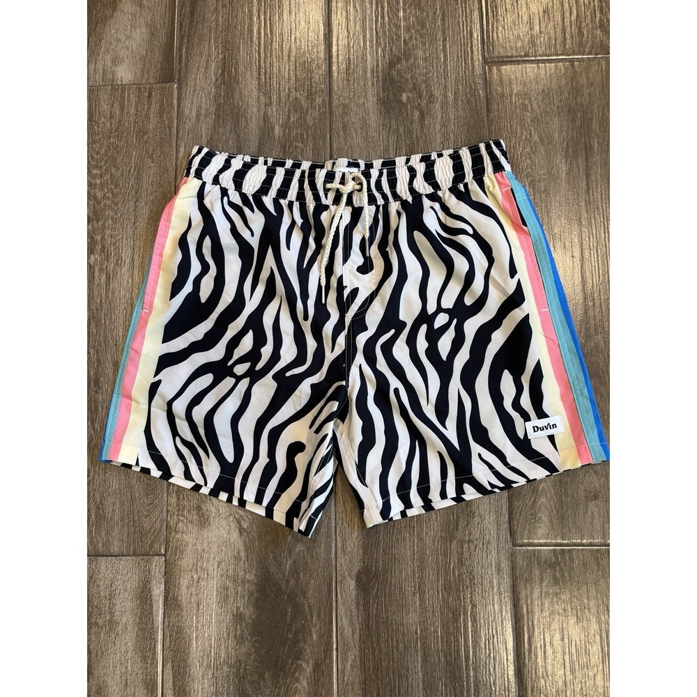 Duvin Men's Sz L Swim Trunks Patterned Revolve NWOT